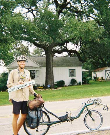 Colin Leath at Gay Hill, Texas on Adventure Cycling Southern Tier Route